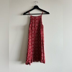 Brandy Melville - Mini Dress in Patterned Red One Size